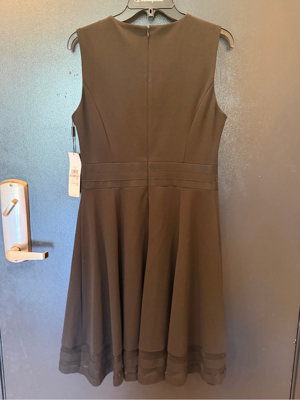 Calvin Klein Black Sleeveless Fit-and-Flare Midi Dress - Picture 5 of 5